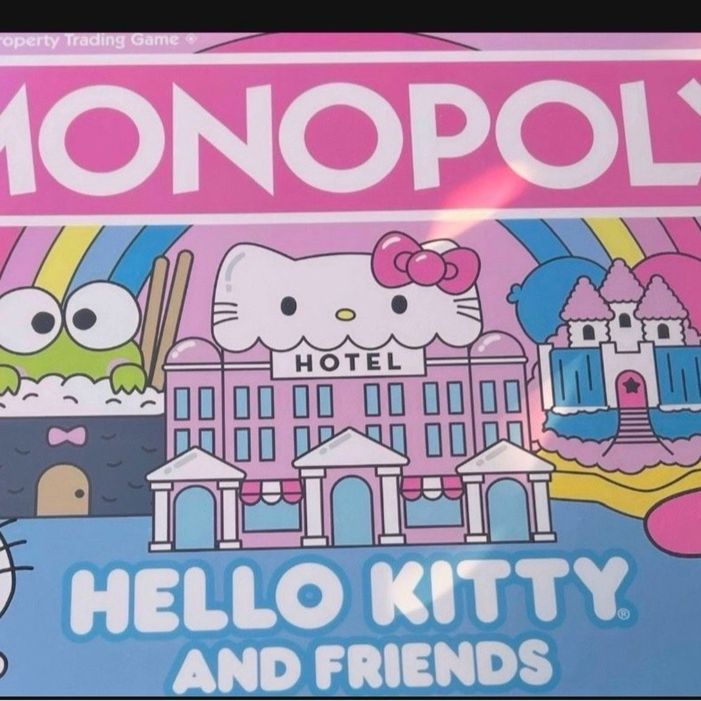 Hello Kitty Pink Blue Rainbow Board Game Artwork